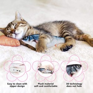 PETDOM ขายส่งของเล่นแมวแคทนิปแบบอินเทอร์แอคทีฟ ของเล่นสุนัขรูปปลาแบบอิเล็กทรอนิกส์ ของเล่นเสริมพัฒนาการ - Product Image 3