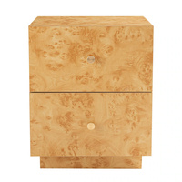 Meuble de chambre personnalisé 2026, style ferme, en bois de ronce, table de chevet à 2 tiroirs, commode moderne avec rangement