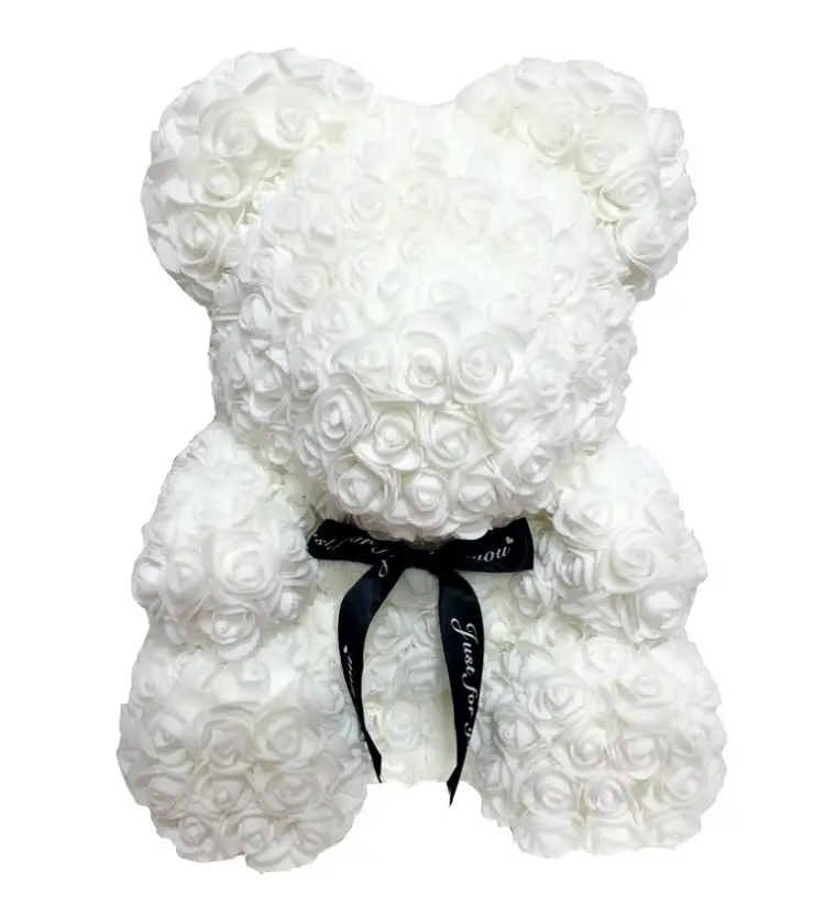 Hot sale amazon artificial flower Wholesale valentine Christmas gift 25cm 40cm rose bear Pearl bear gift package box Occasion Va