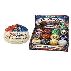 Jouet anti-stress en silicone en forme de petits pains à rebond lent, édition spéciale 250e anniversaire des États-Unis 2026, pour enfants et jeunes - Product Image 1