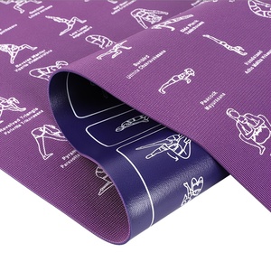 Tapis de <span class=keywords><strong>yoga</strong></span> double face avec 75 illustrations de poses et exercices d'étirement, antidérapant, extra épais, sac de rangement, cadeau pour débutants - Product Image 6