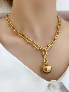 Pendentif boule simple et polyvalent en or 18 carats Xinfly, boucle universelle, or véritable Au750, pour femme, pendentifs fins, breloques, collier - Product Image 3