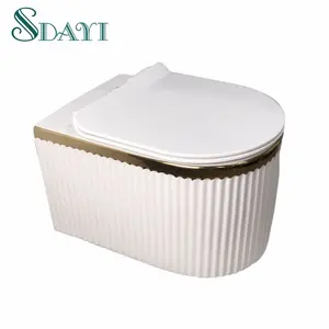 SDAYI cerámica color dorado pared colgado inodoro WC baño WC chino chica inodoro dorado China inodoro WC