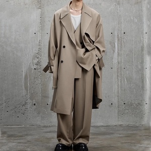 Pantalones de Traje Casuales de Sarga de Alta Calidad para Hombre al por Mayor, Pantalones de Vestir Clásicos Plisados para Hombre con Pliegue Central y Costuras Superiores - Product Image 4