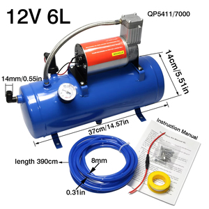 ปั๊มลมยางรถยนต์ 12V 24V พร้อมถังลมขนาด 6 ลิตร สำหรับแตรลม รถไฟ รถบรรทุก - Product Image 5