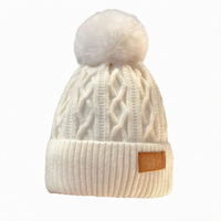 Adorable ensemble 2 pièces bonnet tricoté à pompon amusant et cache-cou cache-col pour bébés et jeunes enfants, 100 % acrylique