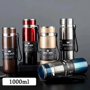 กระติกน้ำสุญญากาศขนาด 1 ลิตร สำหรับกาแฟ ชา ทำจากสแตนเลส เก็บความร้อนได้นาน เหมาะสำหรับใช้ในออฟฟิศ ทำงาน เดินทางไกล ขับรถ ท่องเที่ยว - Product Image 3