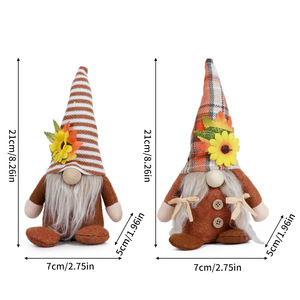 DAMAI Bestwish - Decoraciones para el Festival de la Cosecha y Acción de Gracias, Adornos de Girasol, Hoja de Arce, Muñeco Gnomo sin Rostro de Rudolph, Hechos a Mano - Product Image 2