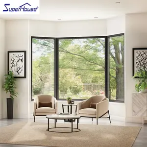 Modern Villa House Window Customized Frame Color Size Large Corner Panel Aluminium Fixed Picture Glass Window