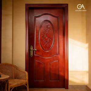 Puerta de entrada para dormitorio GA-32S, interior clásico, tamaño personalizado, núcleo sólido de madera noble. - Product Image 1