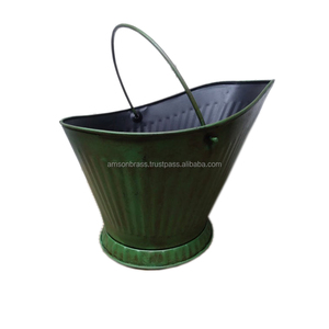 Seau à bois en métal antique pour le jardin Petit seau à charbon noir avec poignée en fer - Product Image 4