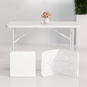 Deluxe 122x60cm Table pliante moulée par soufflage pliable en deux Table pliable en plastique de camping - Product Image 1