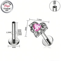 Freya Blumen-Ohrringe für Damen, Niedliche G23 Titan-Vergoldete Helix-Ohrstecker, Modische Labret-Nasenstecker, Piercing-Schmuck