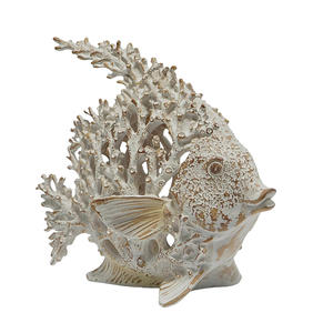 Estatua de Coral de Resina Blanca y Azul Personalizada, Decoraciones Náuticas <span class=keywords><strong>para</strong></span> el Hogar, Adorno <span class=keywords><strong>para</strong></span> Gabinete, Estante o Mesa con Temática de Playa/ Costa/Océano - Product Image 4