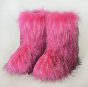 Bottes basses pour femmes en fourrure moelleuse de haute qualité, tendance automne, luxe, douces et confortables - Product Image 5