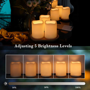 للبيع بالجملة أضواء شموع عمود بدون لماع بجهاز تحكم عن بعد تعمل بالبطارية اصطناعية لتزيين المنزل Dia7.5cm - Product Image 4