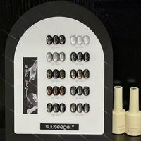 Suuseege Promotion Exceptionnelle – Gel UV/LED Effet Œil de Chat 10 Couleurs Gemme Noire, Séchage Rapide (30-60s), Flacon 15ml – Vernis à Ongles Professionnel de Créateur – Vente en Gros