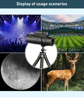 10x40 HD High Quality Optical Lens Low Night Vision Metal Telescope Long Distance Monocular for Adults Hiking Hunting Camping