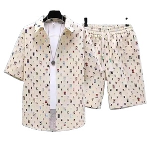 Người Đàn Ông Của Thể Thao Giản Dị Áo Sơ Mi Thiết Mới Mùa Hè Phong Cách Kích Thước Đầy Đủ M-4XL Sơ Mi bao gồm Rắn & In Mô Hình Áo Sơ Mi Và Dệt Quần Short - Product Image 3