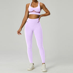 XW-AWB6541 2025 abbigliamento sportivo Push up pad <span class=keywords><strong>palestra</strong></span> Fitness di alta qualità abbigliamento da donna reggiseno sportivo 2 pezzi set Yoga - Product Image 6