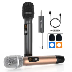 Uhf Microphone hệ thống cầm tay năng động không dây mic Set với LCD màn hình hiển thị Micro không dây cho nhà thờ