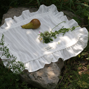 Serviette et Set <span class=keywords><strong>de</strong></span> <span class=keywords><strong>Table</strong></span> Rayés en Coton Pur <span class=keywords><strong>Jacquard</strong></span> Lavable et Réutilisable avec Ambiance Vintage Française pour la Maison, les Mariages, les Banquets et l'Hôtellerie - Product Image 1