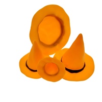 Mini chapeaux de sorcière d'Halloween en PVC flexible, accessoires de table pour fête, couleurs assorties