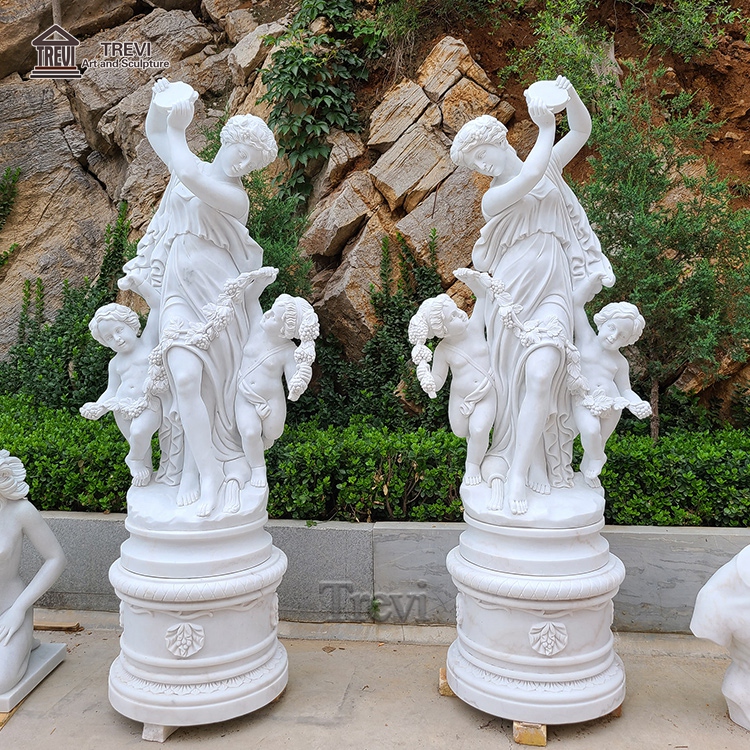 セクシーな白い大きな大理石の彫刻ヌード裸の女性エロ石の彫刻像