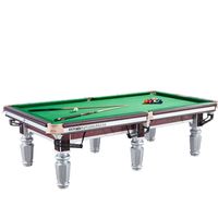 Table de billard Meilian personnalisable en bois massif et marbre T1 Glacier Silver, durable, pour intérieur, avec rails en panneaux haute densité