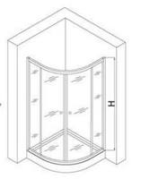 Cabine de douche d'angle coulissante en verre trempé transparent avec cadre en aluminium pour appartement, finition polie