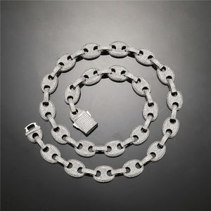 Ensemble <span class=keywords><strong>de</strong></span> bijoux Hip Hop pour hommes, 12MM, bijou en plaqué or, collier ras du cou en Zircon et diamant, chaîne en grains <span class=keywords><strong>de</strong></span> <span class=keywords><strong>café</strong></span> glacé, nouvelle collection - Product Image 4