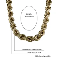 Chaîne en cuivre de style hip-hop européen et américain NK21080008, grande chaîne en laiton, or 14 carats, 30 mm, collier en bambou, accessoires uniques