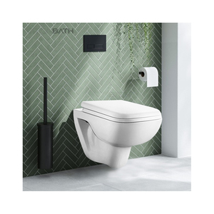 ORTONBATH <span class=keywords><strong>Toilette</strong></span> suspendue murale traditionnelle sans monture <span class=keywords><strong>Toilette</strong></span> suspendue en céramique sans monture avec housse de siège en PP - Product Image 1