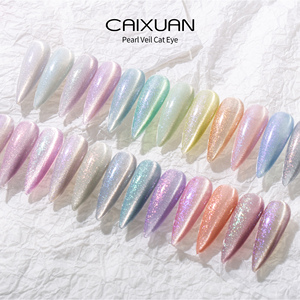 Caixuan-esmalte de uñas con lámpara UV Led, esmalte de Gel de ojo de gato, velo de perlas en 24 colores, 1kg, 2021 - Product Image 3