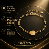 Bracelet ovale personnalisé doré avec finition douce et ronde, bracelet tendance pour les grossistes