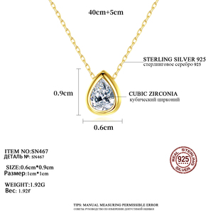 CZCITY Collana in <span class=keywords><strong>Argento</strong></span> <span class=keywords><strong>925</strong></span> con Pendente a Goccia in Zirconia Cubica per Donna, Gioielli in <span class=keywords><strong>Argento</strong></span> per Uso Quotidiano 2026 - Product Image 2