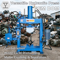 QDLSF LSF-B60T Petite presse hydraulique électrique à éjecteur, déchiqueteuse multifonctionnelle pour la démolition de cuivre, les déchets de moteurs et les déchets de station