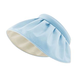 Chapeau de soleil en coquillage à visière ouverte pour femme, protection UV extérieure, pliable, avec protection faciale, grand bord, pour l'été - Product Image 4