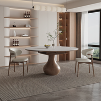 Ensemble de table à manger moderne en bois massif avec chaises en marbre, design extensible et pliable, pour salon, maison, villas