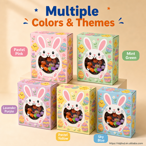Boîte à bonbons personnalisée avec logo imprimé, boîte <span class=keywords><strong>cadeau</strong></span> en papier transparente avec fenêtre en forme de lapin pour la <span class=keywords><strong>chasse</strong></span> aux œufs de Pâques, cadeaux pour la fête de Pâques - Product Image 4