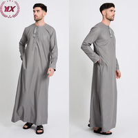 Amantobe Qamis Premium pour hommes Vêtements islamiques pour hommes Design gris sauge Accessoires musulmans traditionnels