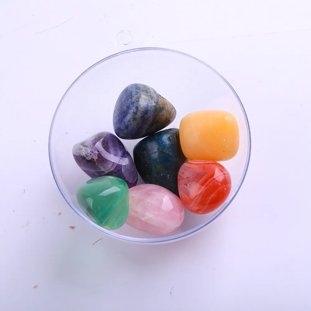 Tujuh Batu Chakra 7 Warna Set Batu Yoga Chakra Tidak Beraturan Penyembuhan Reiki Batu Kristal Dipoles Dekor Rumah Batu Individual