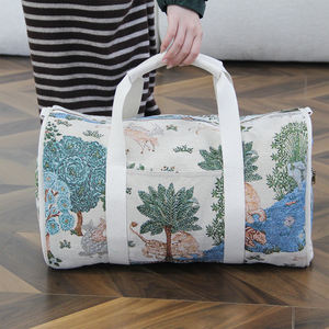 Sac fourre-tout tissé jacquard personnalisé à motif <span class=keywords><strong>arbre</strong></span> botanique, pliable, écologique, pour voyage et <span class=keywords><strong>week</strong></span>-<span class=keywords><strong>end</strong></span>, avec fermeture éclair, usine OEM ODM - Product Image 2