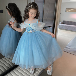 Costumi da film per ragazze Elsa sirena bianca come la neve abito da principessa per bambini vestito di compleanno scena di gelsomino costumi di Halloween - Product Image 2