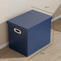Boîte de rangement légère à couvercle, bleue, pour petits appareils électroménagers, jouets, livres, chaussures