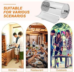 Cesta de asado giratoria de acero inoxidable para vegetales, cacahuetes y granos de café, ideal para barbacoa - ¡Gran oferta! - Product Image 3