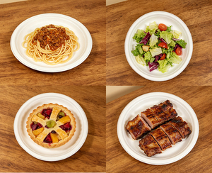 Assiettes à pizza en bagasse de canne à sucre écologiques de 6 pouces, robustes, biodégradables, jetables, compatibles micro-ondes, pour salades et extérieur - Product Image 2