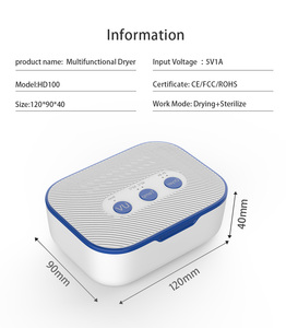 HD100 Family Hearing Aid Case Cleaner Led UVC Sanitizer Earphone Drying <strong>UV</strong> Light Sterilizer Holder Dryer Box - Product Image 3