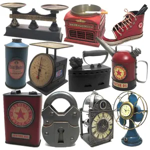 Balanças vintage personalizadas, cinzeiro decoração retrô, garrafa de cerveja, ventilador, fechamento de ferro, óleo, sapato, decoração de casa, antiguidade