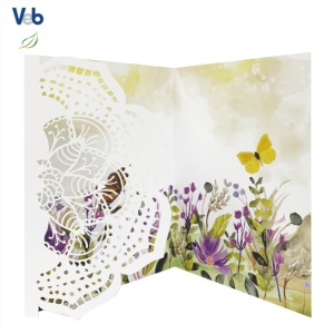 Colección Mensual: Tarjeta de Cumpleaños Personalizada con Diseño de Flor, Plegable y Vertical, Hecha a Mano con Corte Láser, Ecológica, de Cartón Sin Recubrimiento, con Aromas - Product Image 1